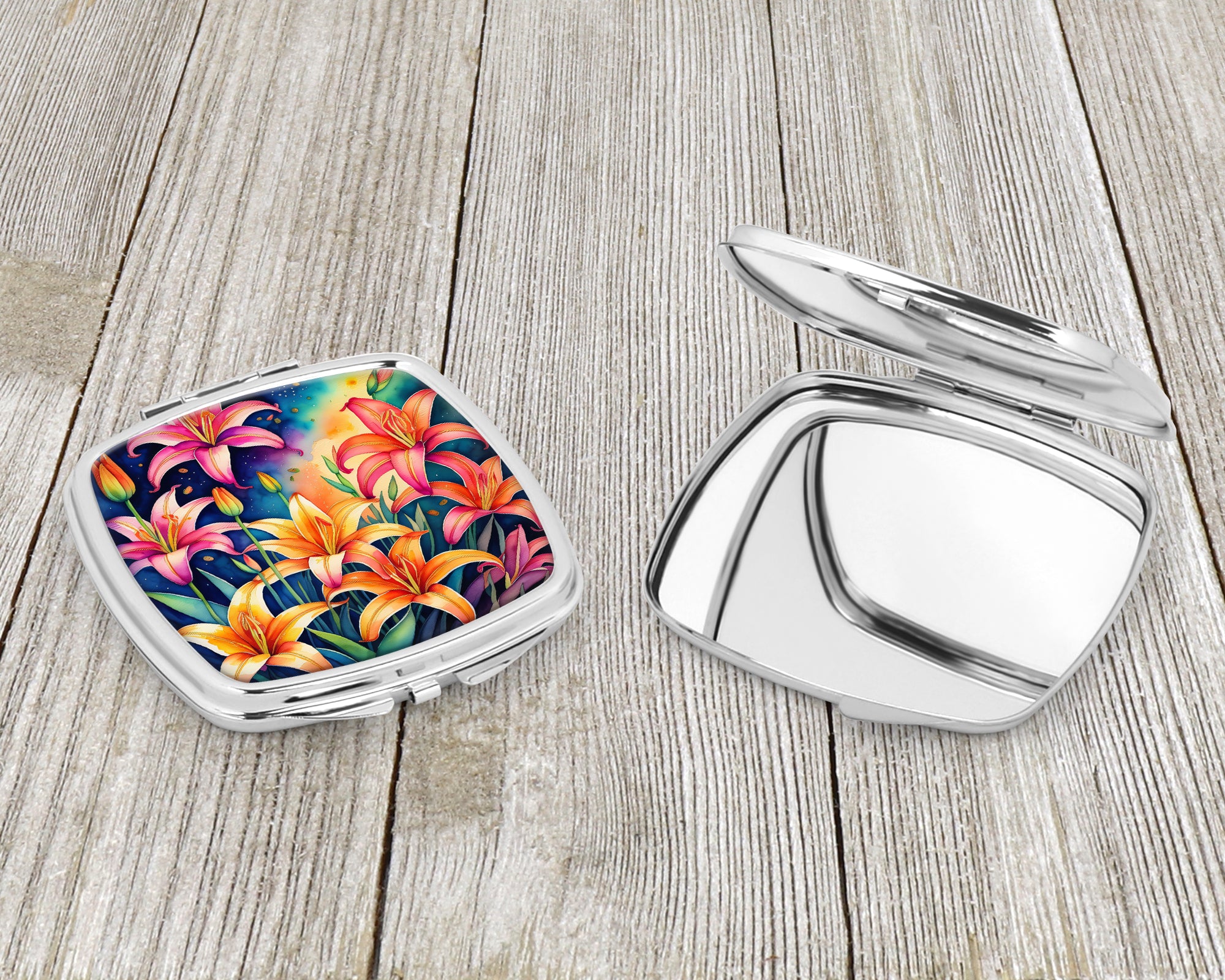 Colorful Lilies Compact Mirror