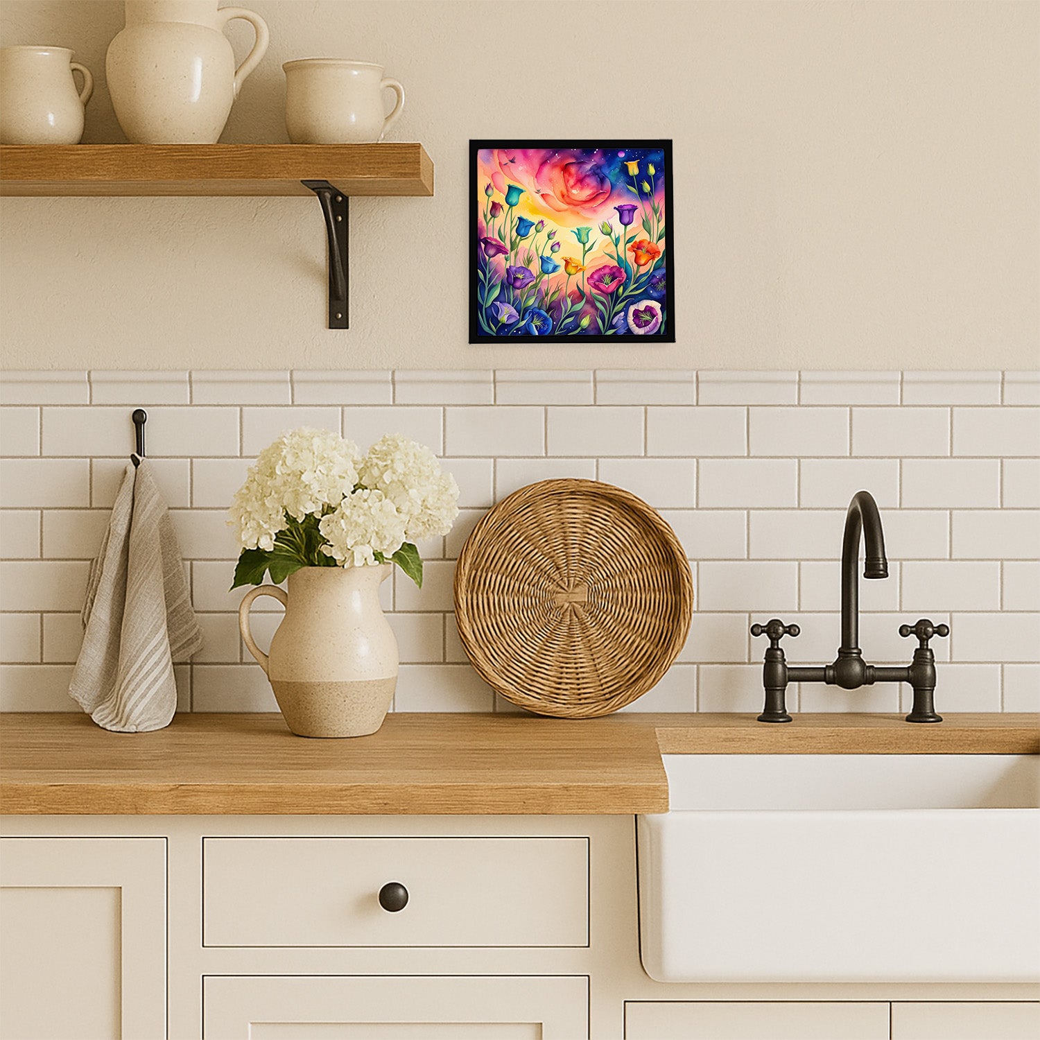 Caroline's Treasures Colorful Lisianthus Framed Metal Print