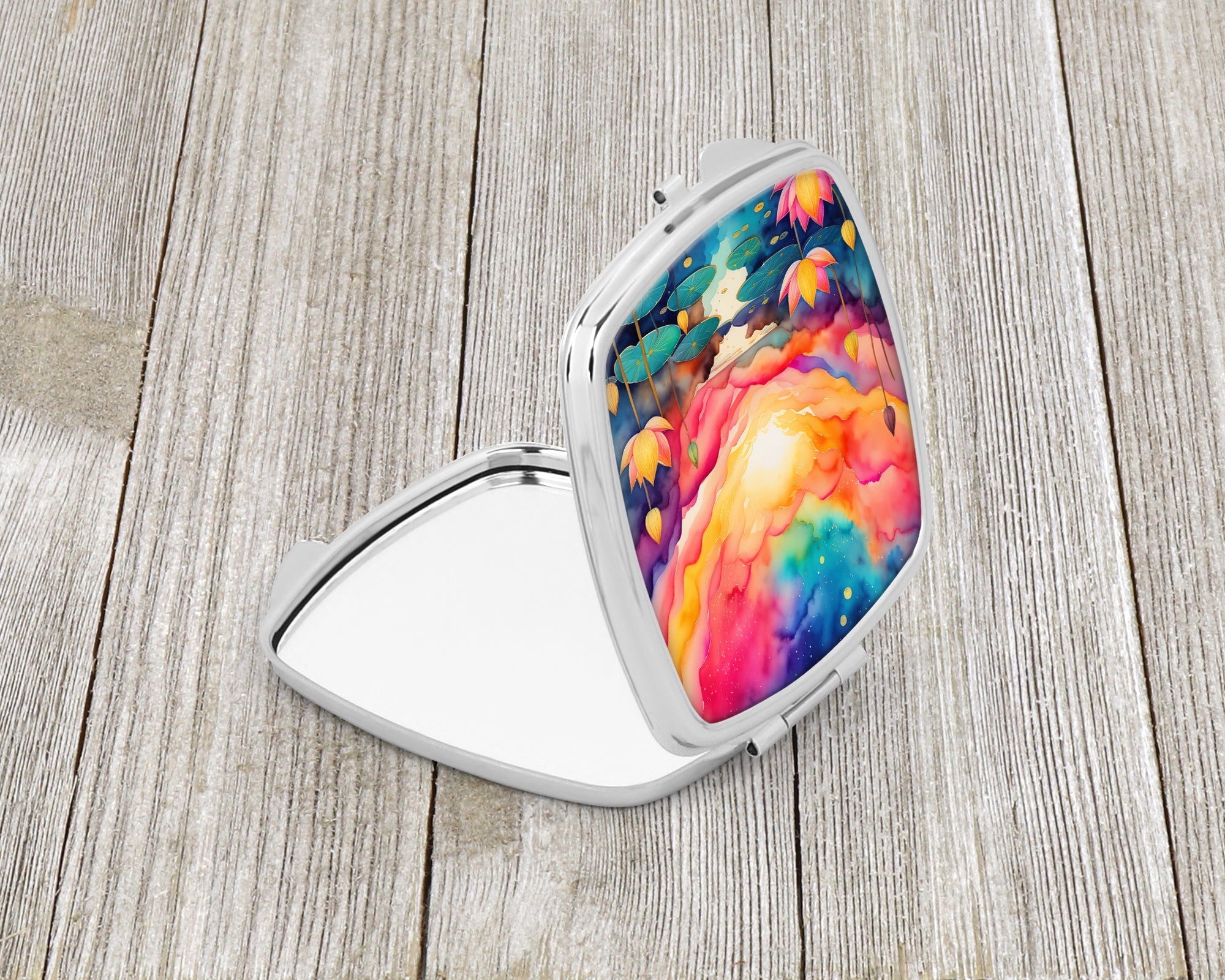 Buy this Colorful Lotus Compact Mirror