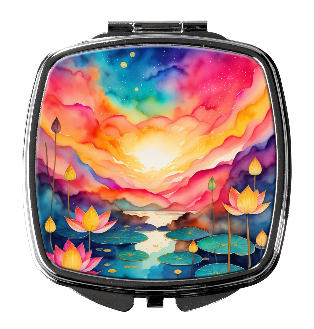 Buy this Colorful Lotus Compact Mirror