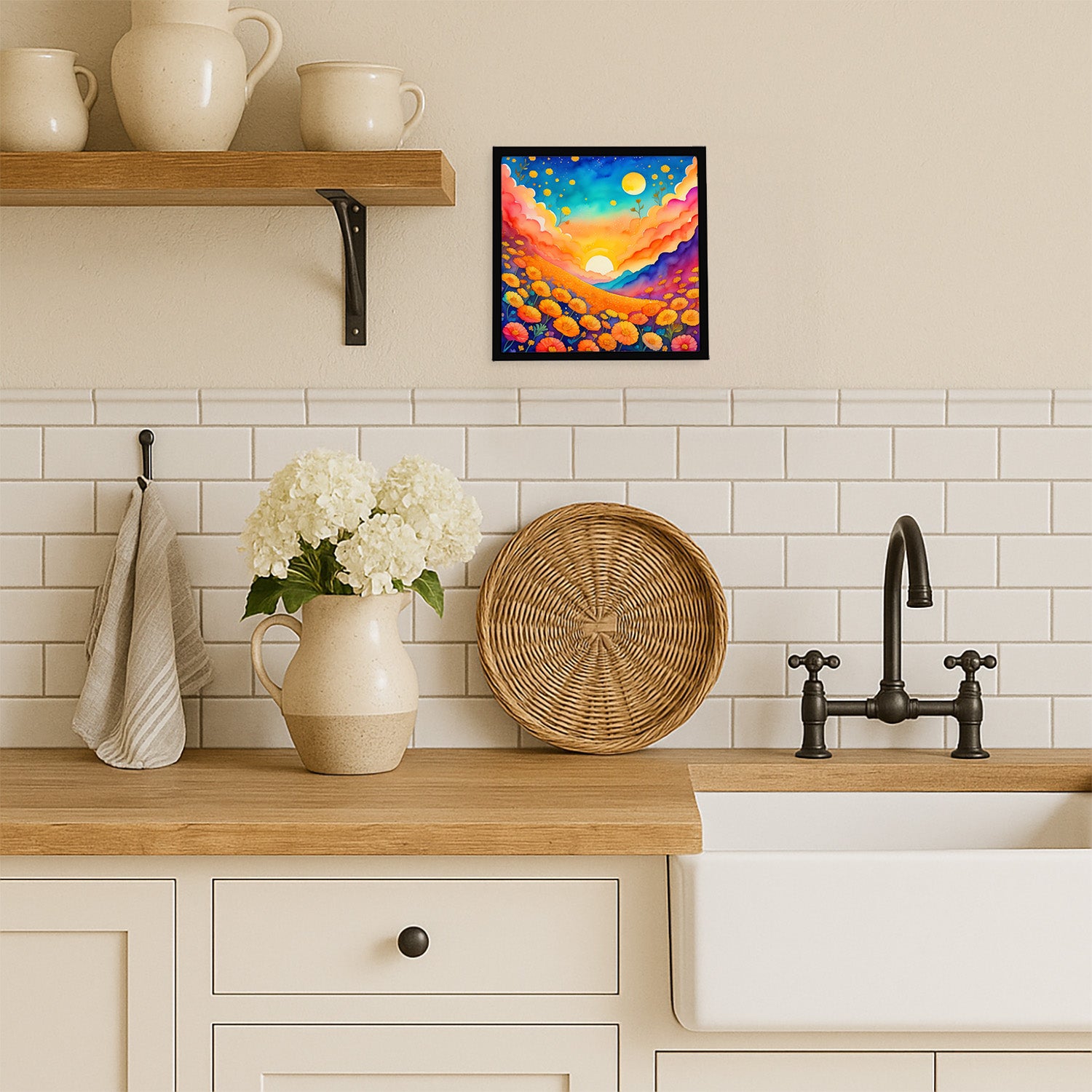 Caroline's Treasures Colorful Marigolds Framed Metal Print