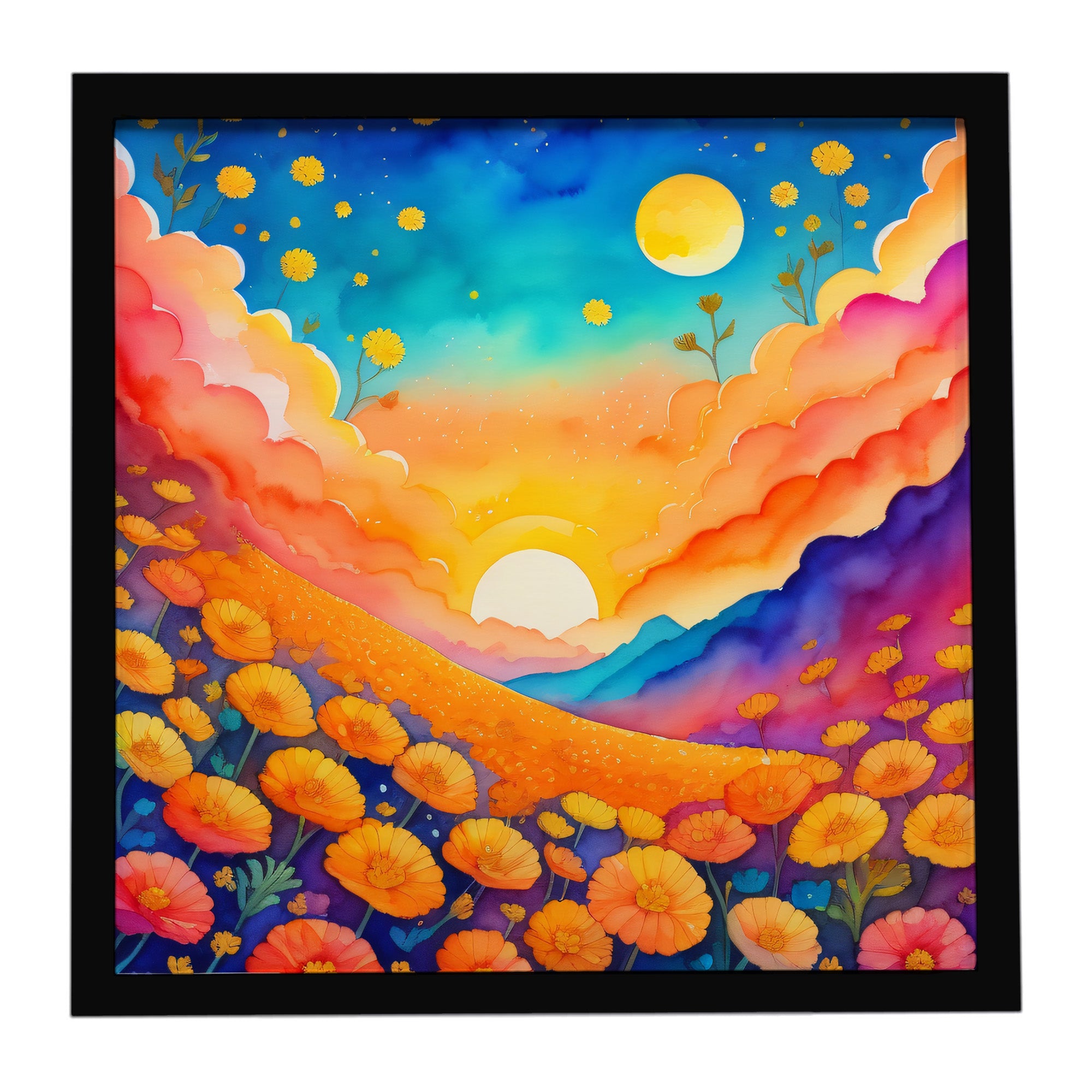 Caroline's Treasures Colorful Marigolds Framed Metal Print