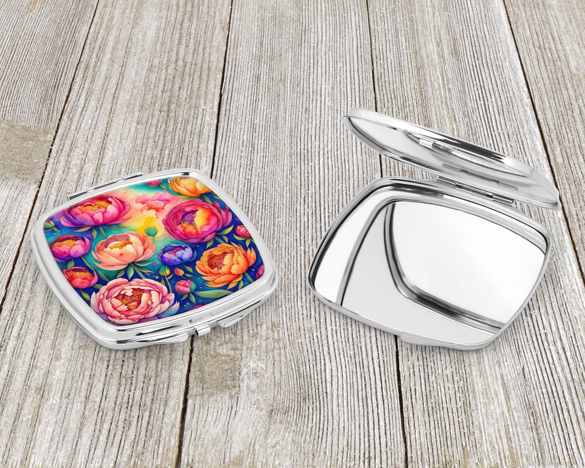 Colorful Peonies Compact Mirror