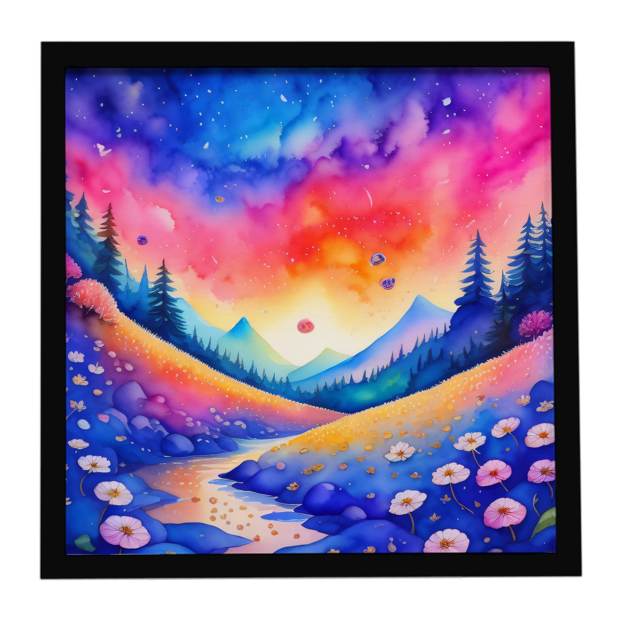 Caroline's Treasures Colorful Periwinkles Framed Metal Print