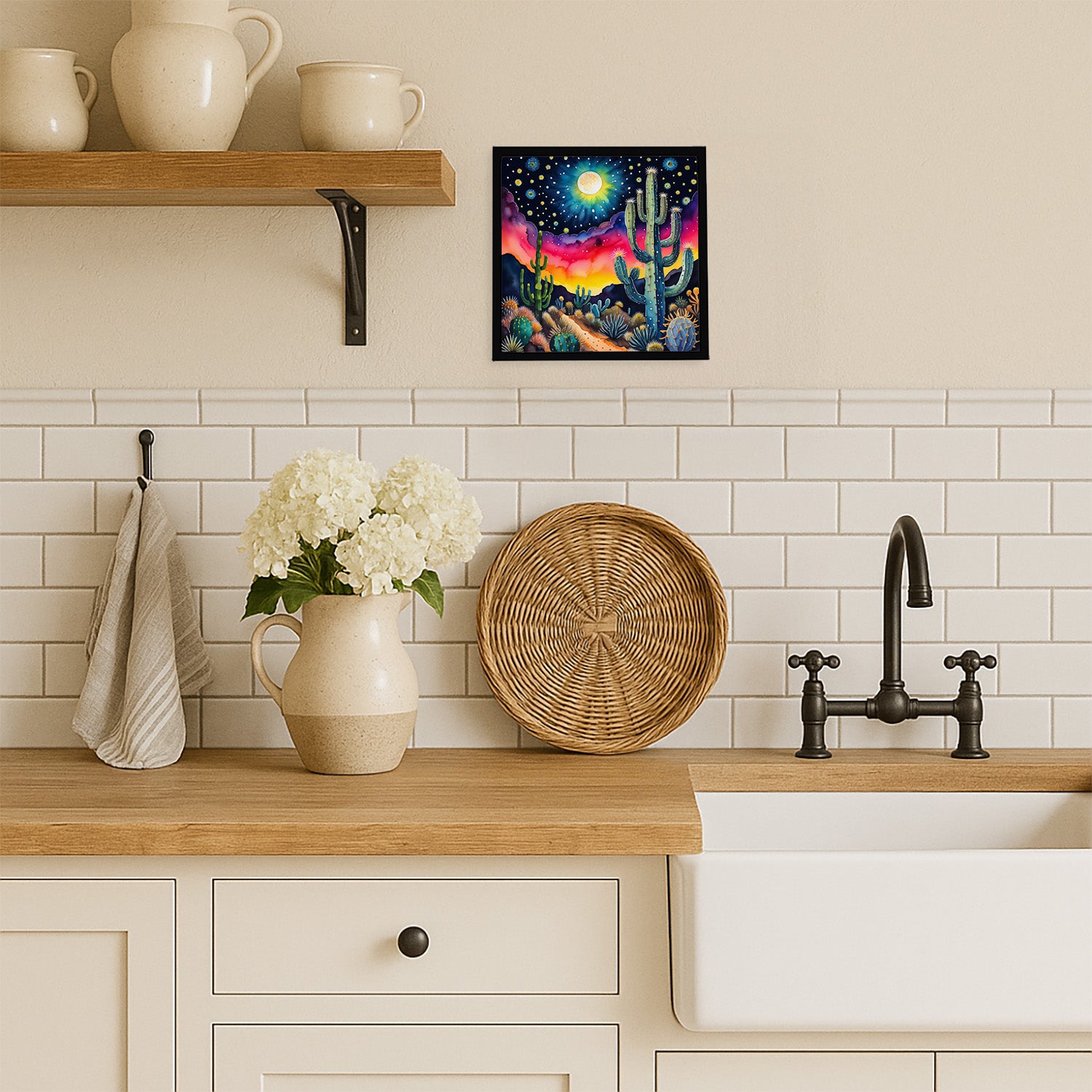 Caroline's Treasures Colorful Queen of the Night Cactus Framed Metal Print