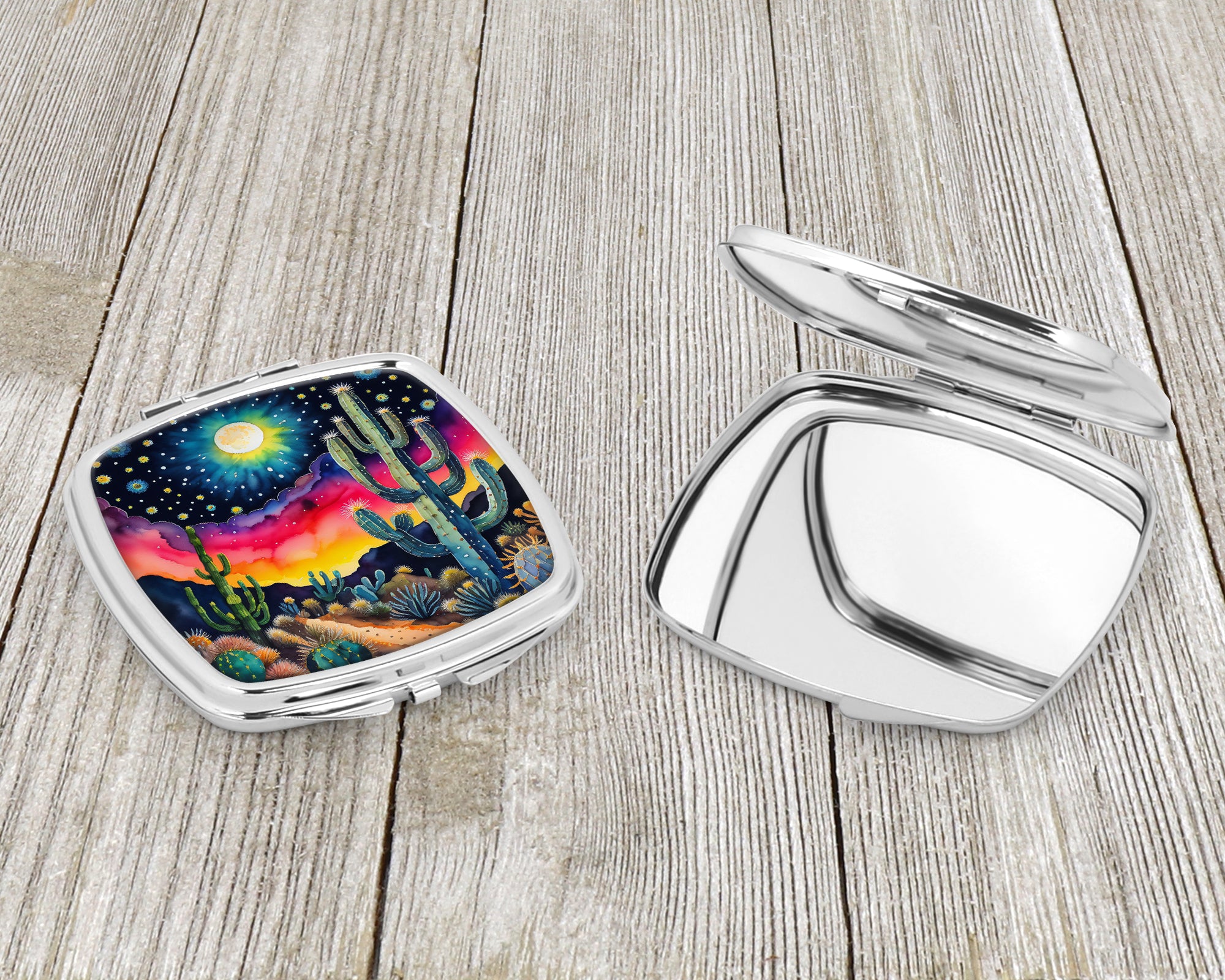 Colorful Queen of the Night Cactus Compact Mirror