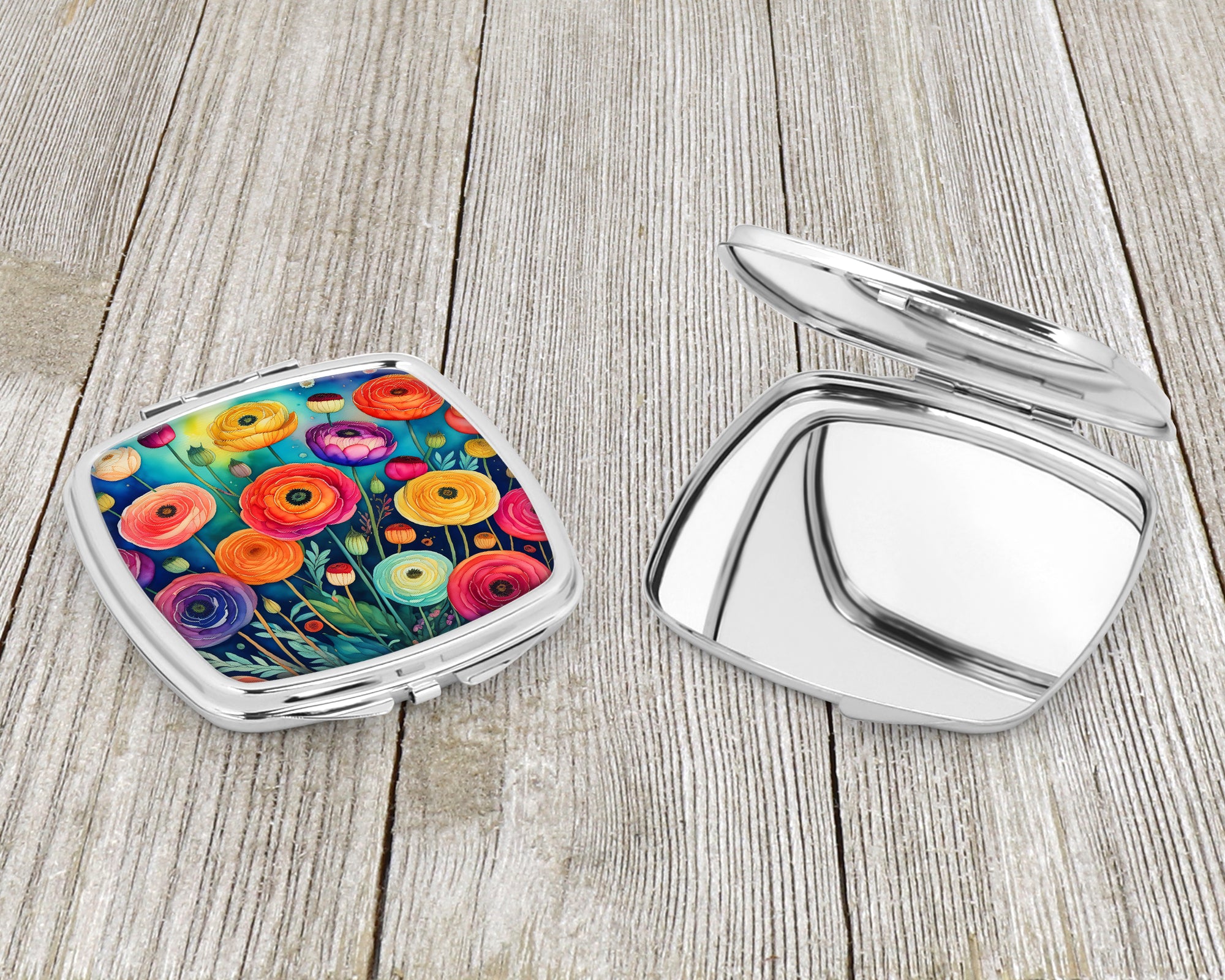 Colorful Ranunculus Compact Mirror
