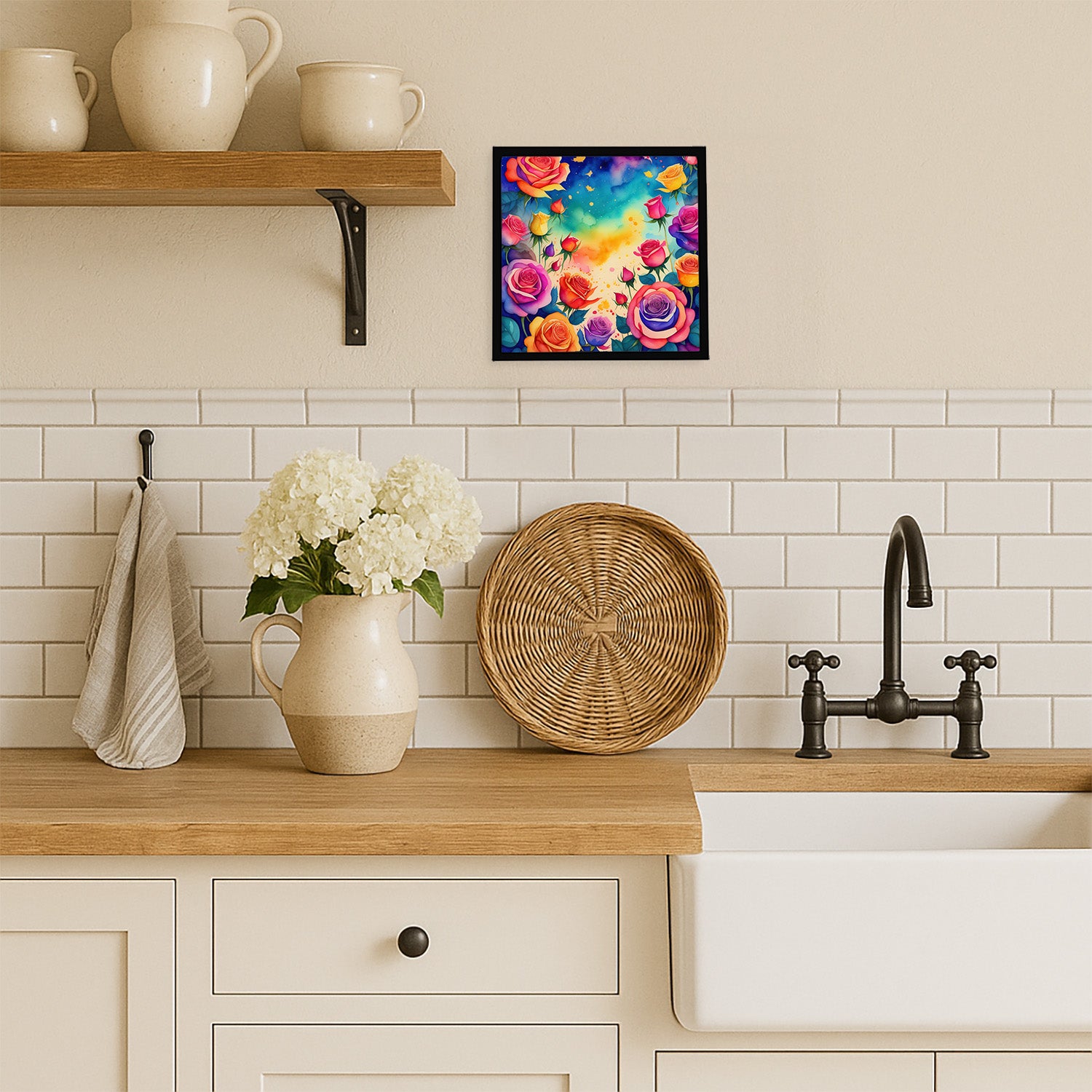 Caroline's Treasures Colorful Roses Framed Metal Print