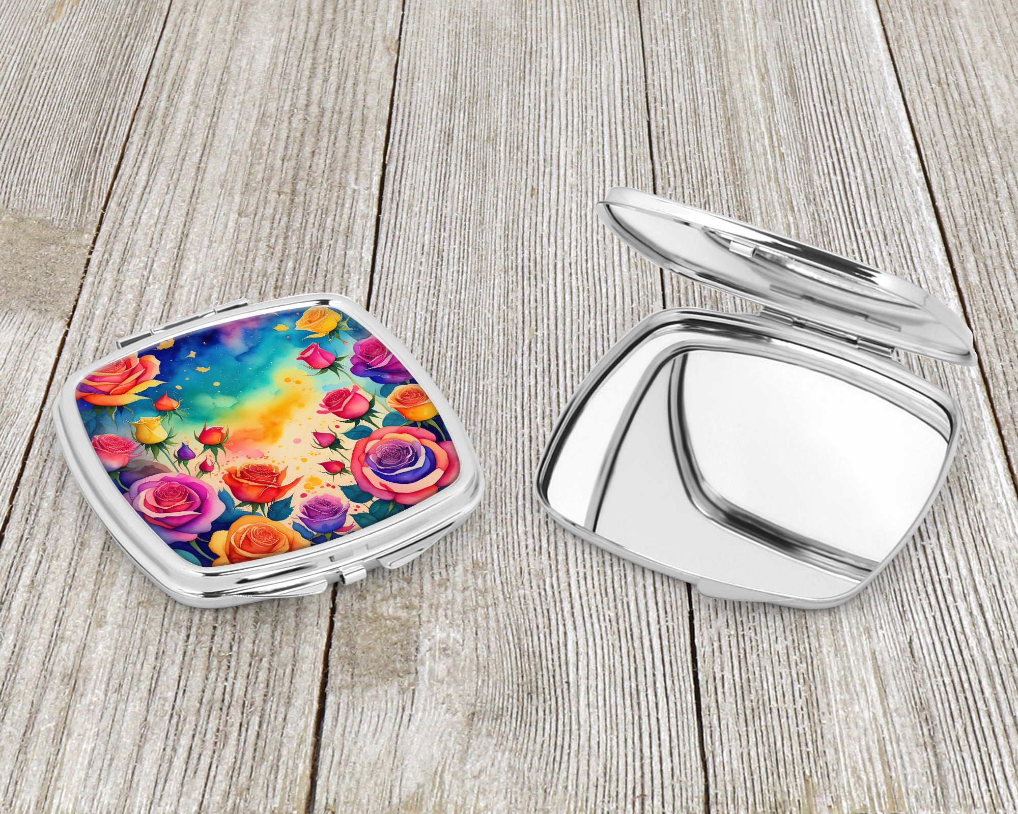 Colorful Roses Compact Mirror