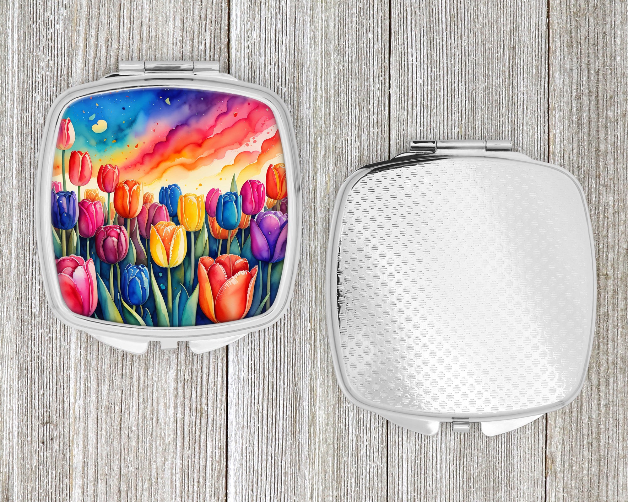 Colorful Tulips Compact Mirror