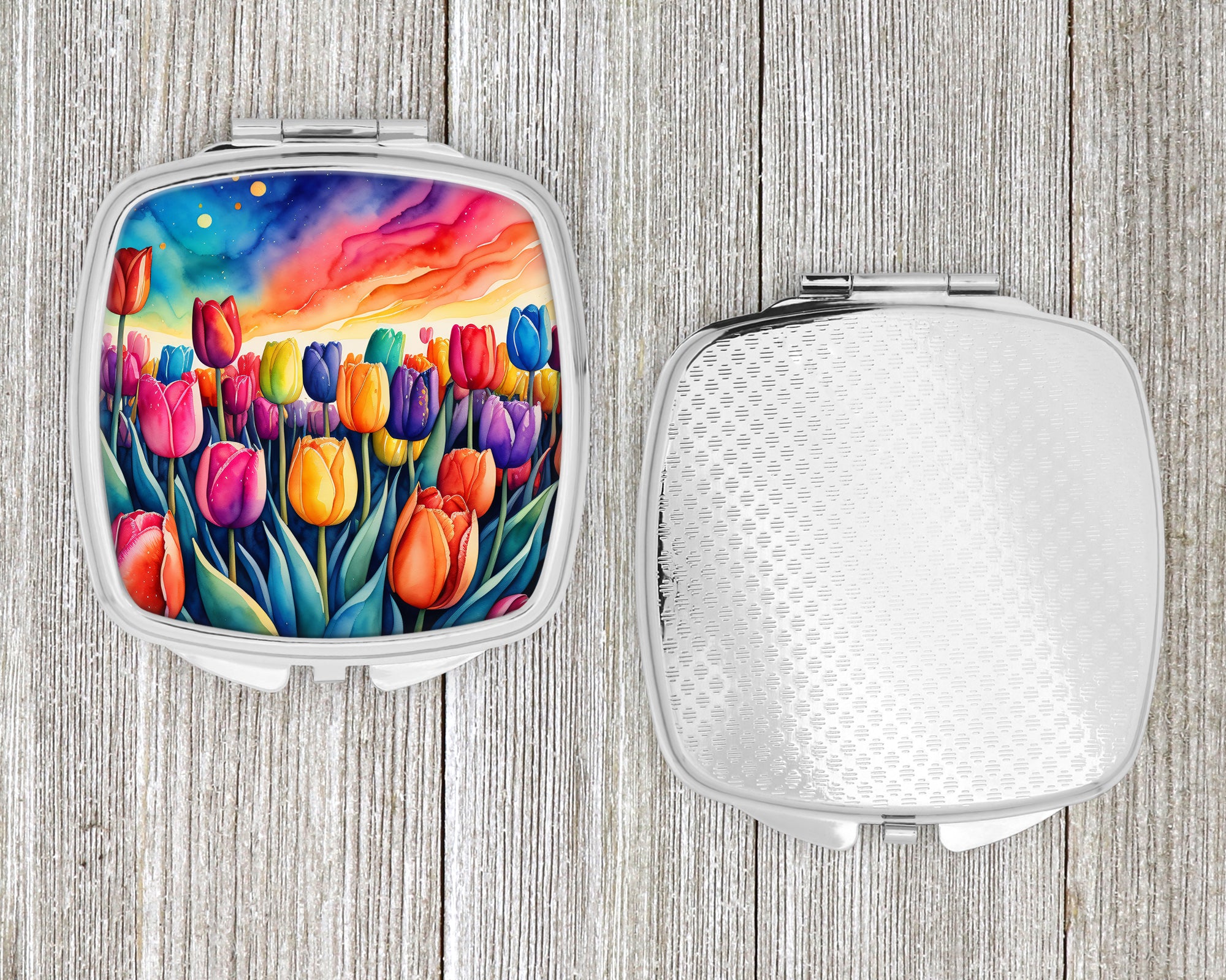 Colorful Tulips Compact Mirror