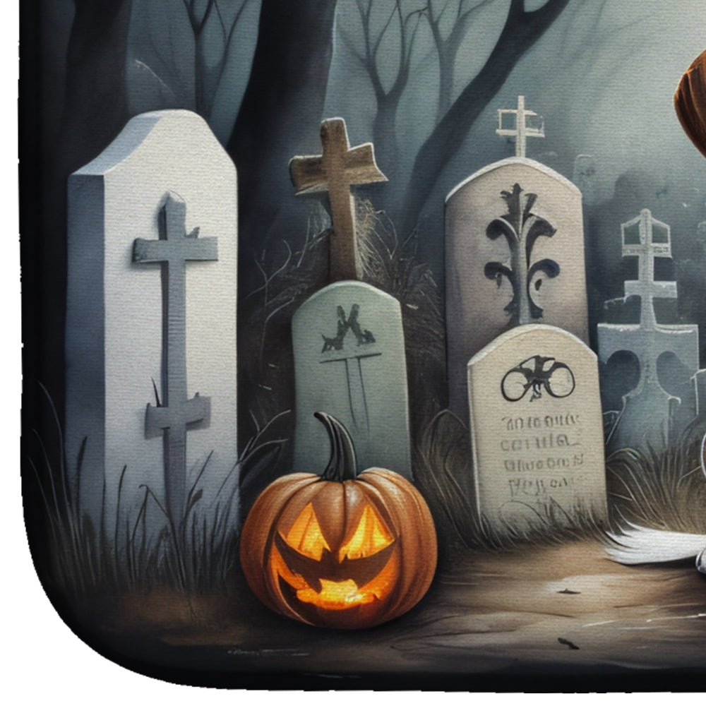 Caroline's Treasures Beagle Spooky Halloween Dish Drying Mat