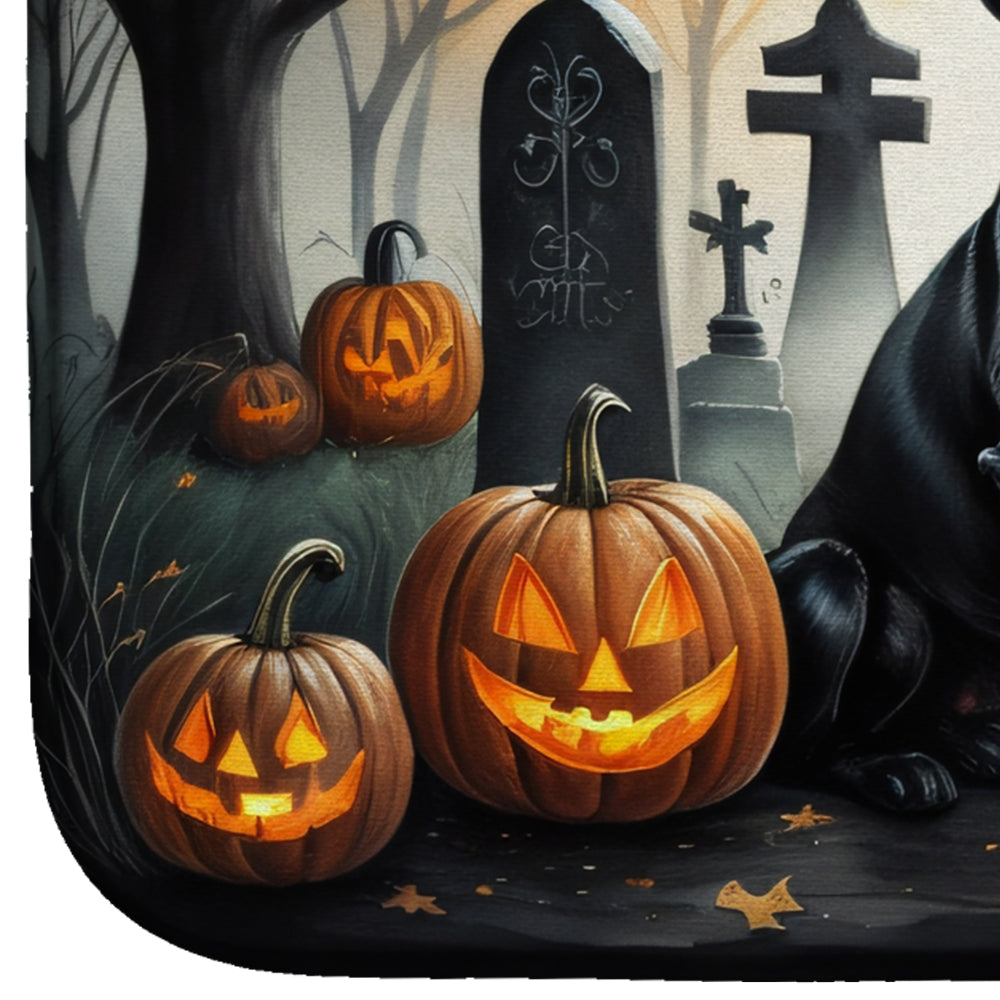 Caroline's Treasures Black Labrador Retriever Spooky Halloween Dish Drying Mat