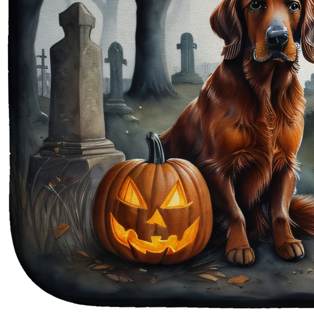 Caroline's Treasures Irish Setter Spooky Halloween Dish Drying Mat
