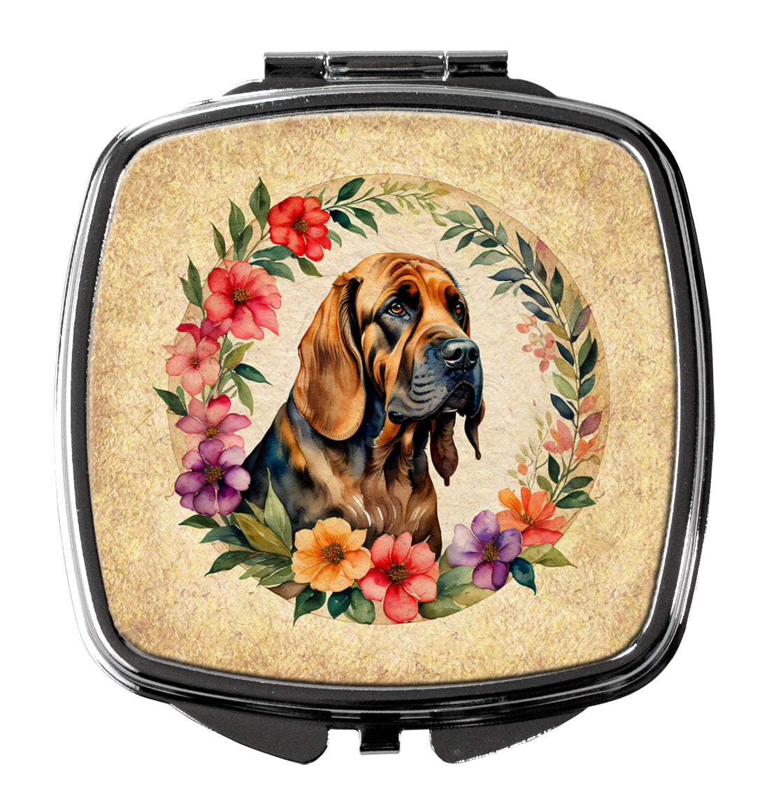 Buy this Bloodhound and Flowers Compact Mirror