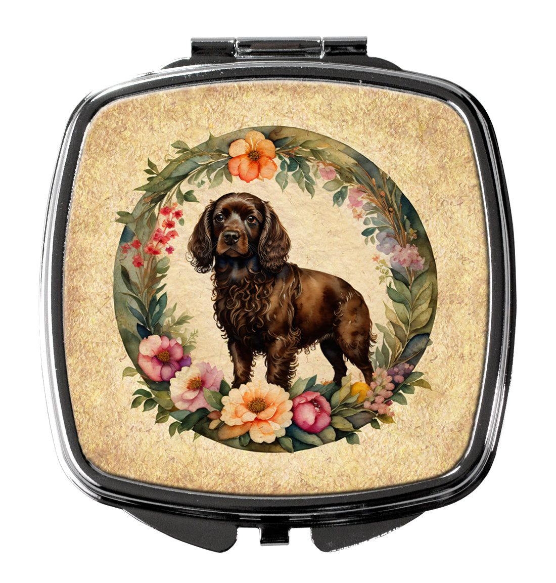 Buy this Boykin Spaniel and Flowers Compact Mirror