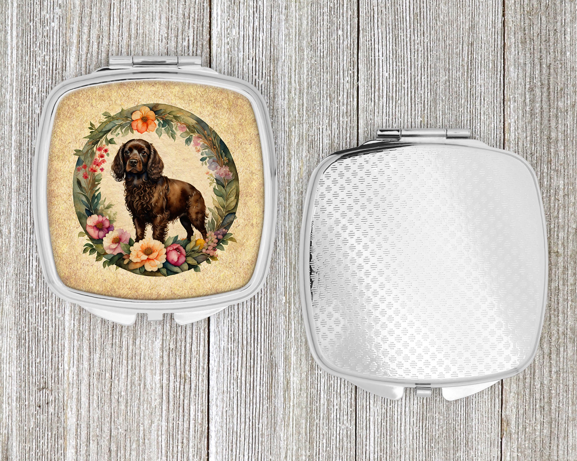 Boykin Spaniel and Flowers Compact Mirror