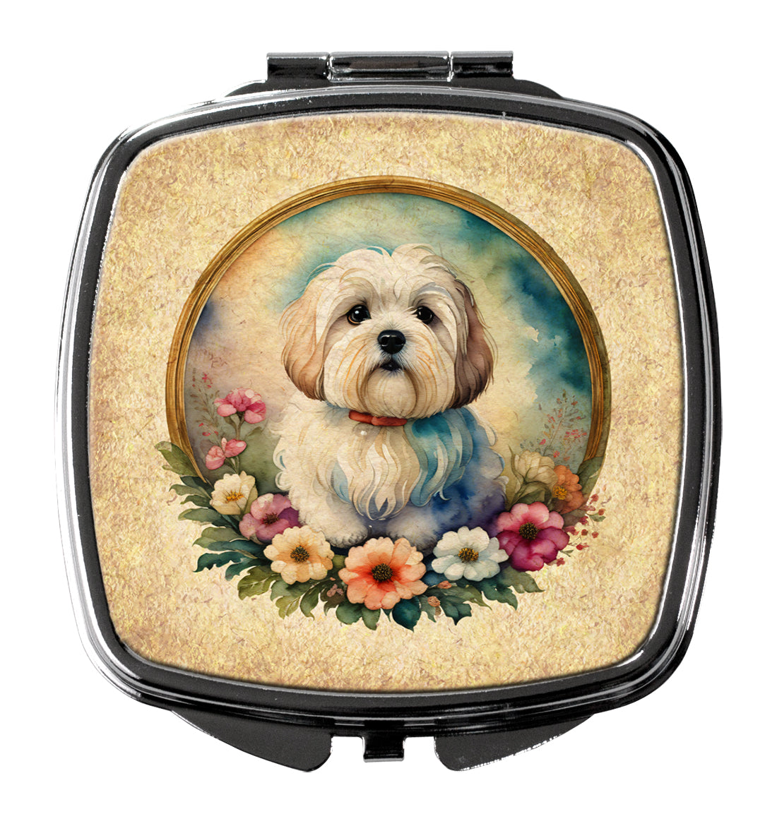 Buy this Coton De Tulear and Flowers Compact Mirror