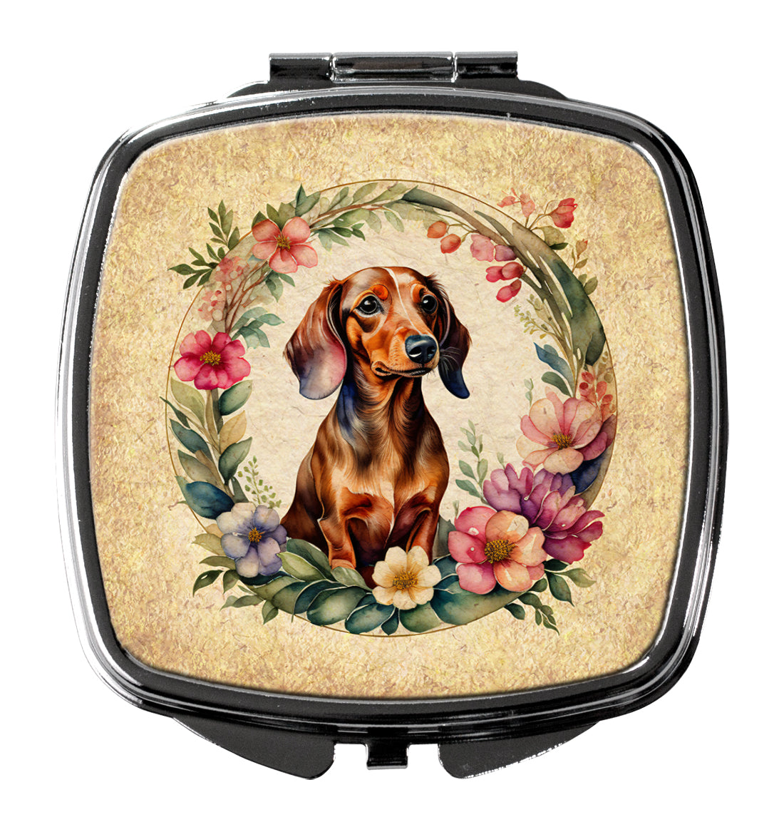 Buy this Dachshund and Flowers Compact Mirror