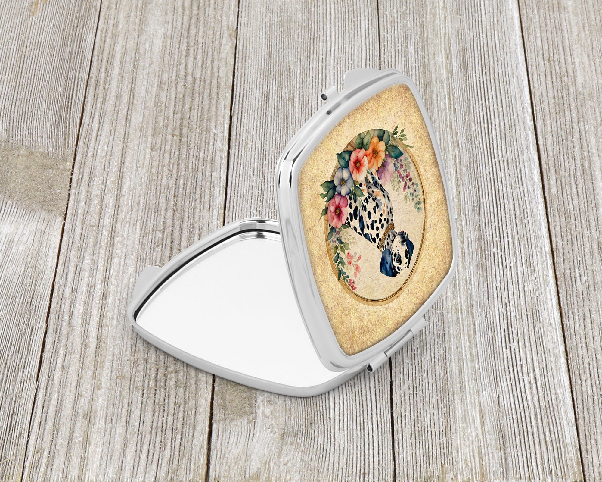 Dalmatian and Flowers Compact Mirror