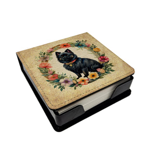 Caroline's Treasures German Spitz and Flowers PU Leather Note Paper Holder