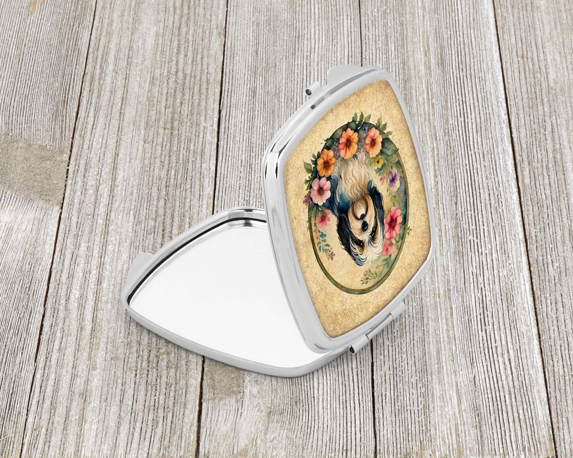 Buy this Havanese and Flowers Compact Mirror