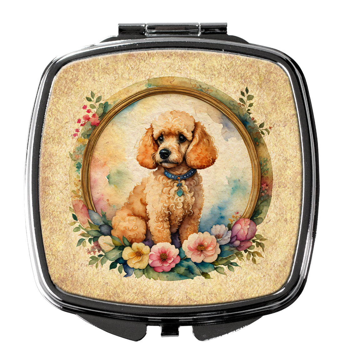 Buy this Poodle and Flowers Compact Mirror