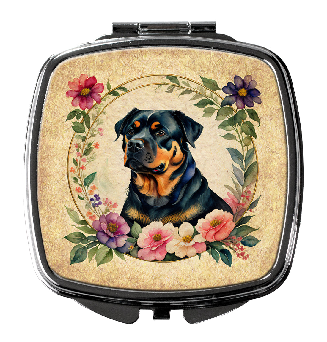 Buy this Rottweiler and Flowers Compact Mirror