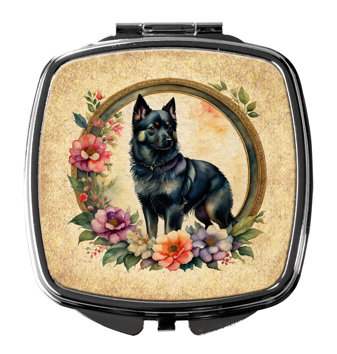 Buy this Schipperke and Flowers Compact Mirror