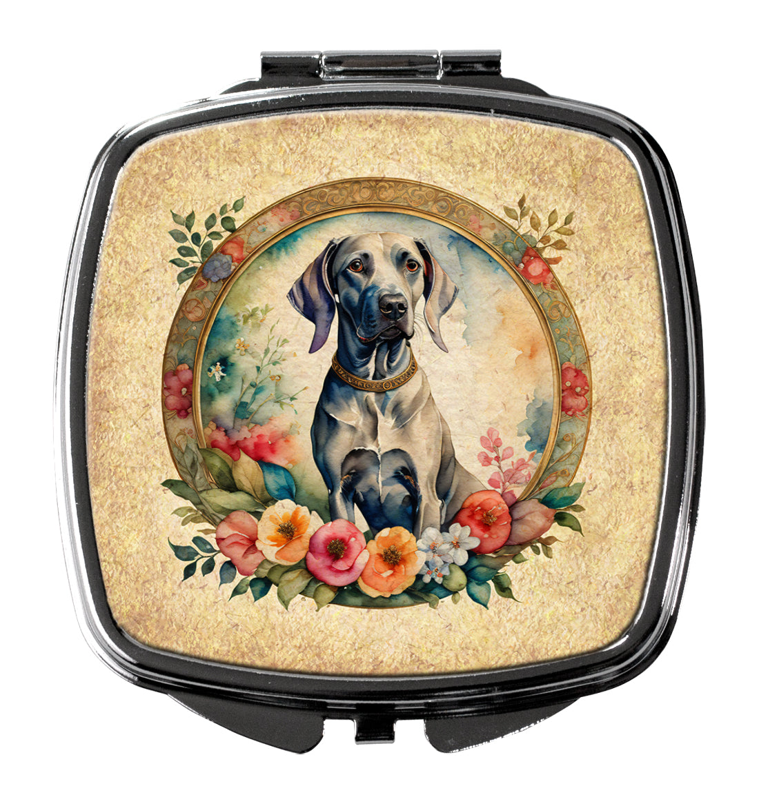 Buy this Weimaraner and Flowers Compact Mirror