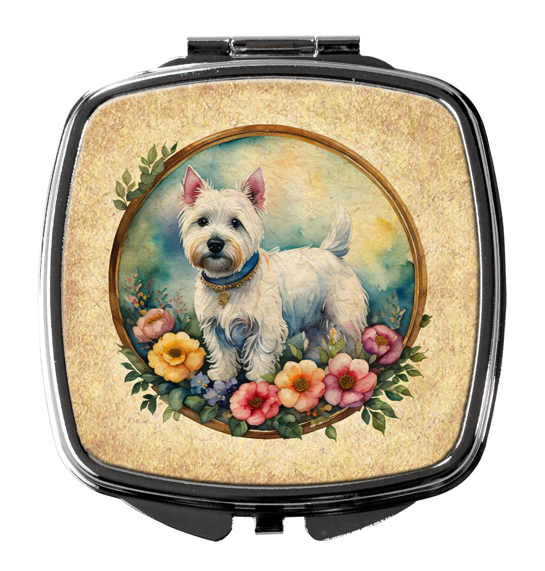 Buy this Westie and Flowers Compact Mirror