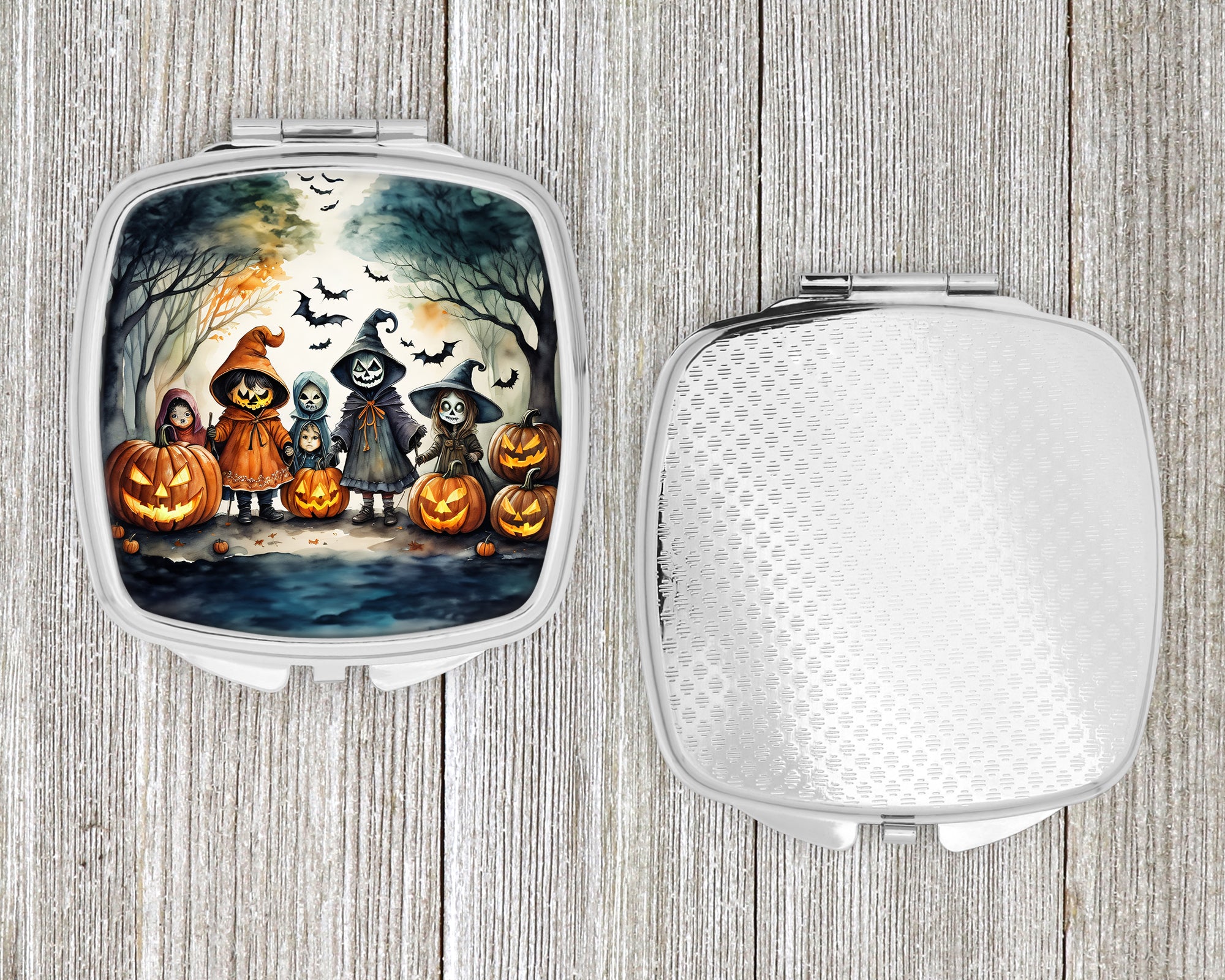 Trick or Treaters Spooky Halloween Compact Mirror