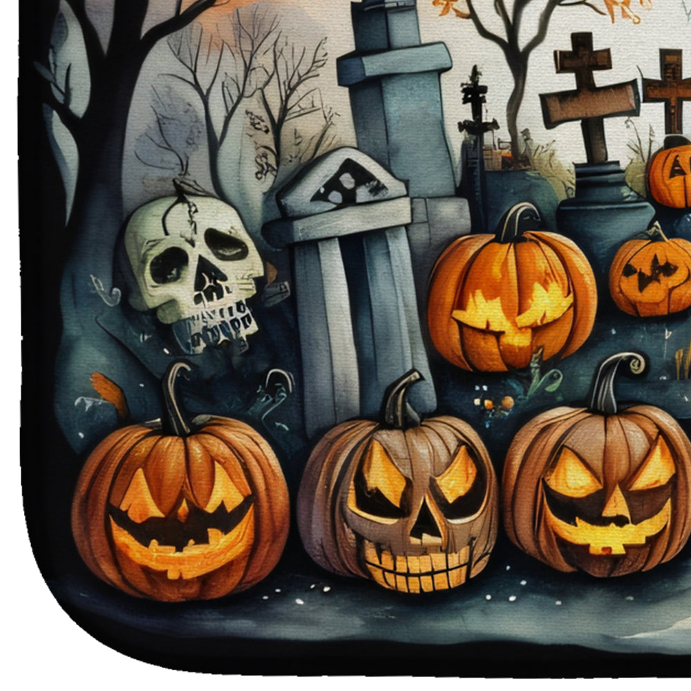 Caroline's Treasures Day of the Dead Spooky Halloween Dish Drying Mat
