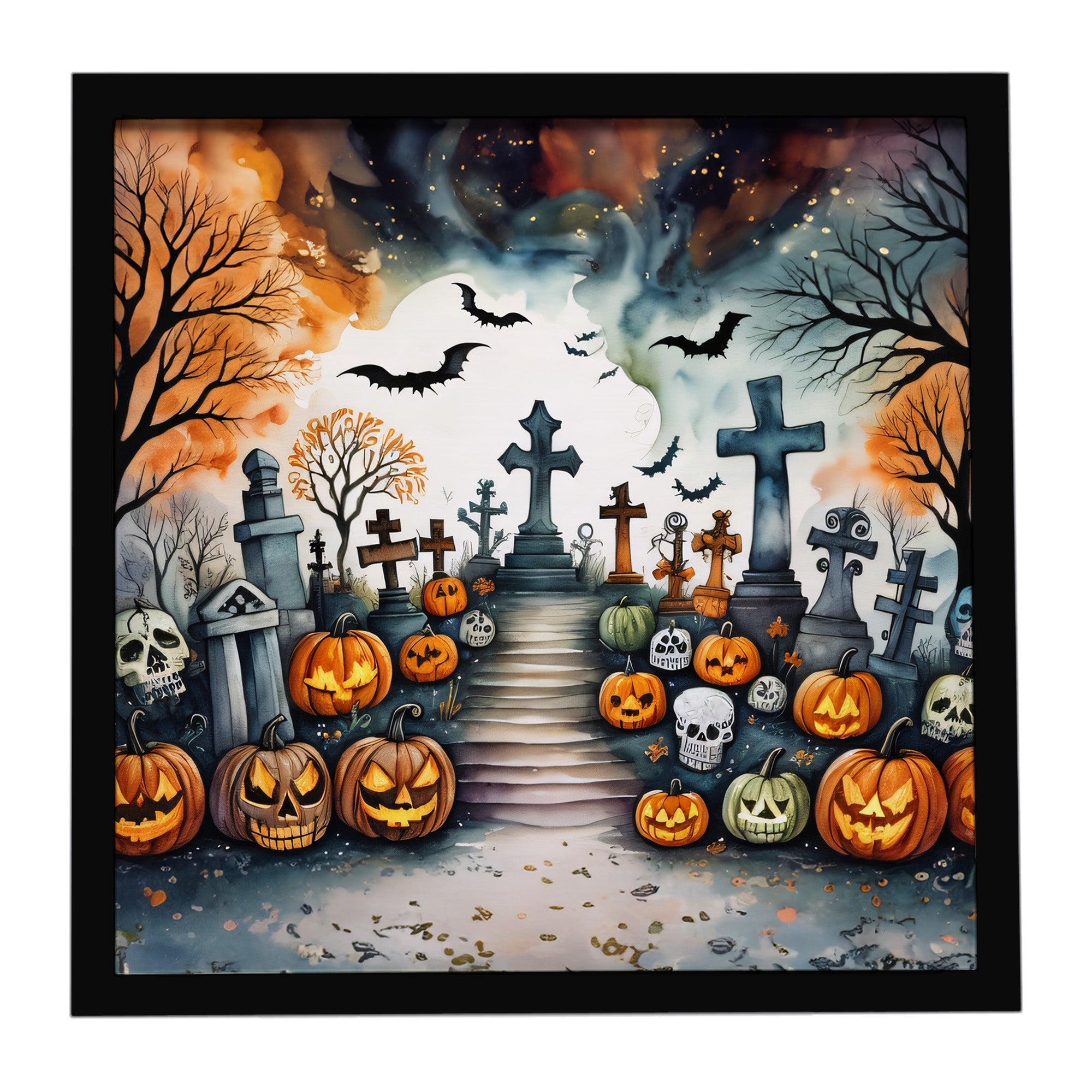 Caroline's Treasures Day of the Dead Spooky Halloween Framed Metal Print