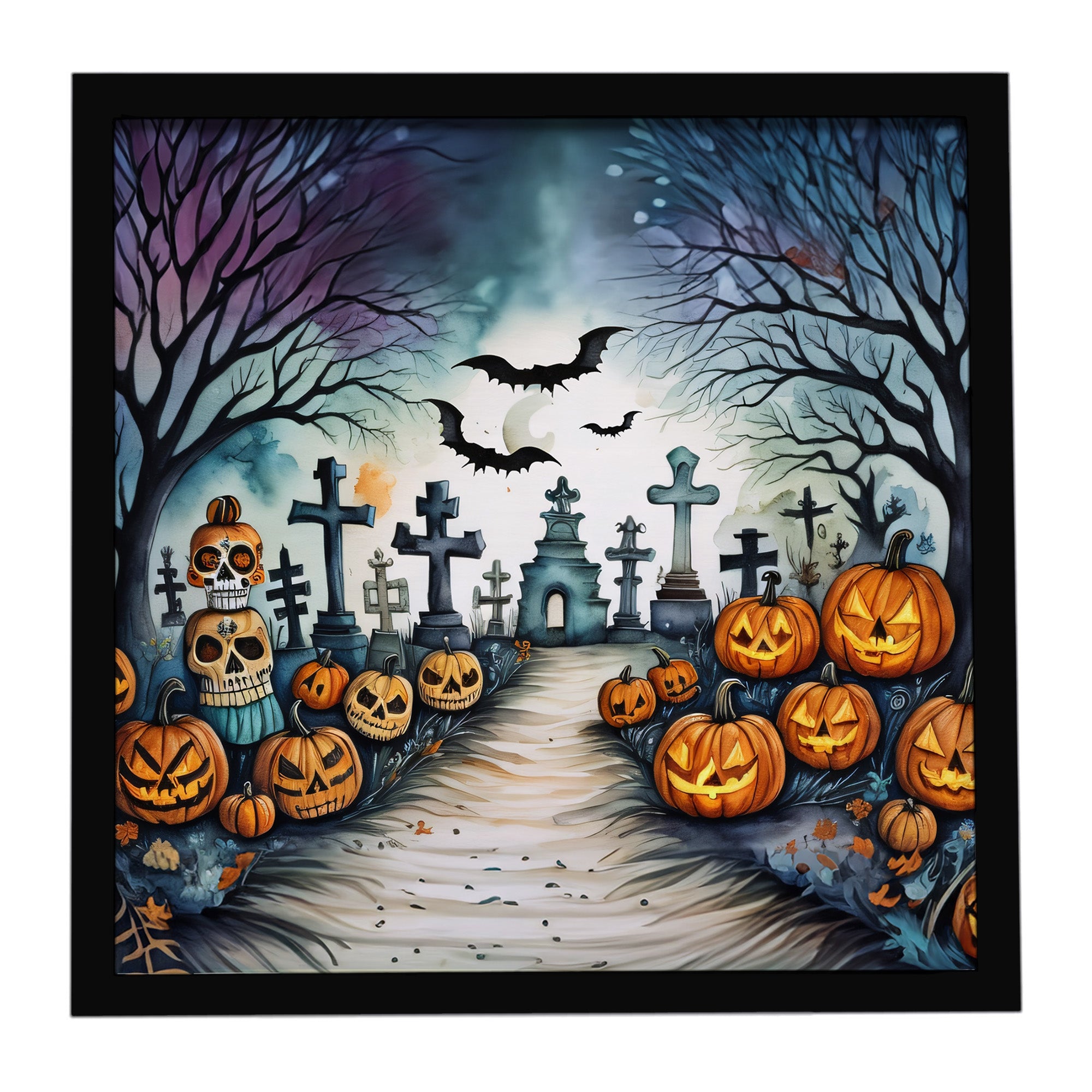 Caroline's Treasures Day of the Dead Spooky Halloween Framed Metal Print