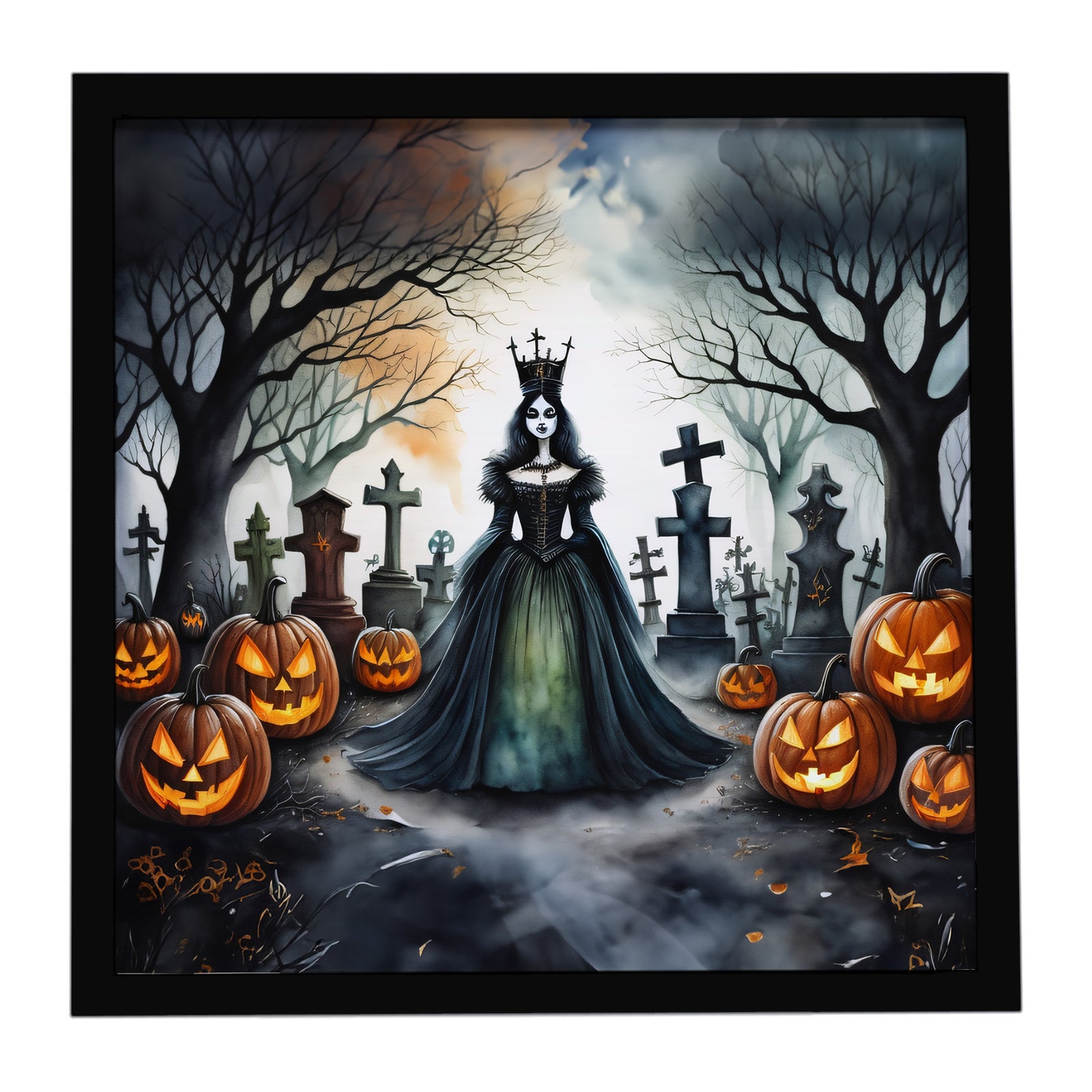 Caroline's Treasures Evil Queen Spooky Halloween Framed Metal Print