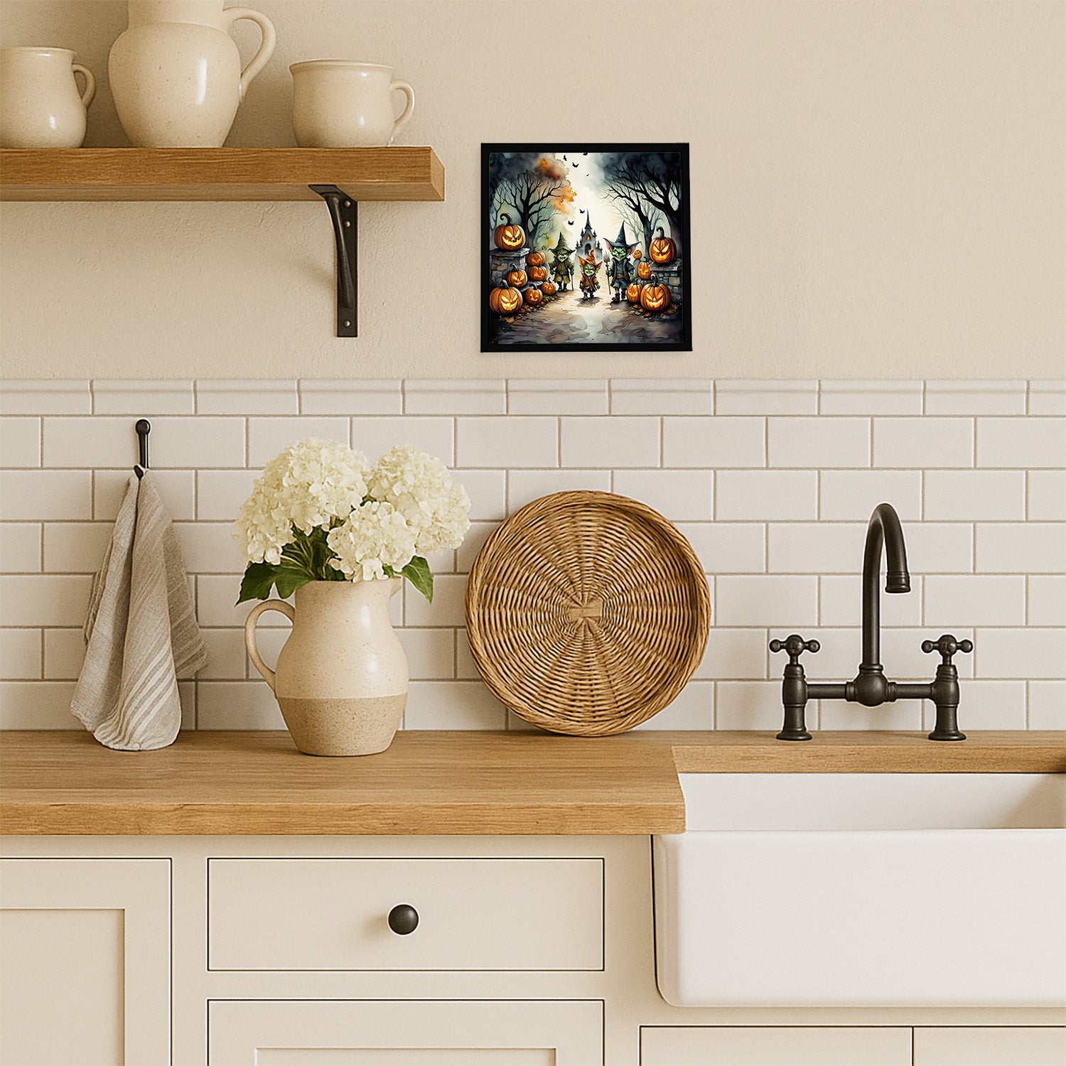 Caroline's Treasures Goblins Spooky Halloween Framed Metal Print