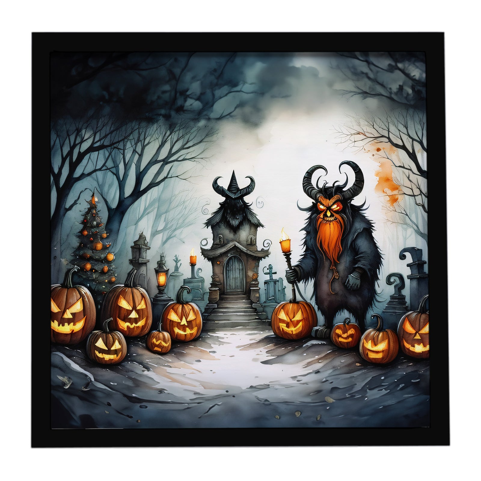 Caroline's Treasures Krampus The Christmas Demon Spooky Halloween Framed Metal Print