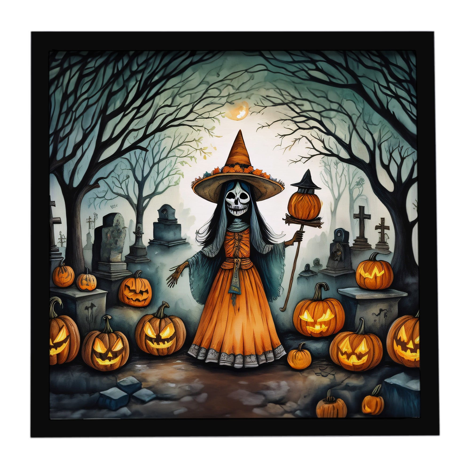 Caroline's Treasures La Llorona Skeleton Spooky Halloween Framed Metal Print