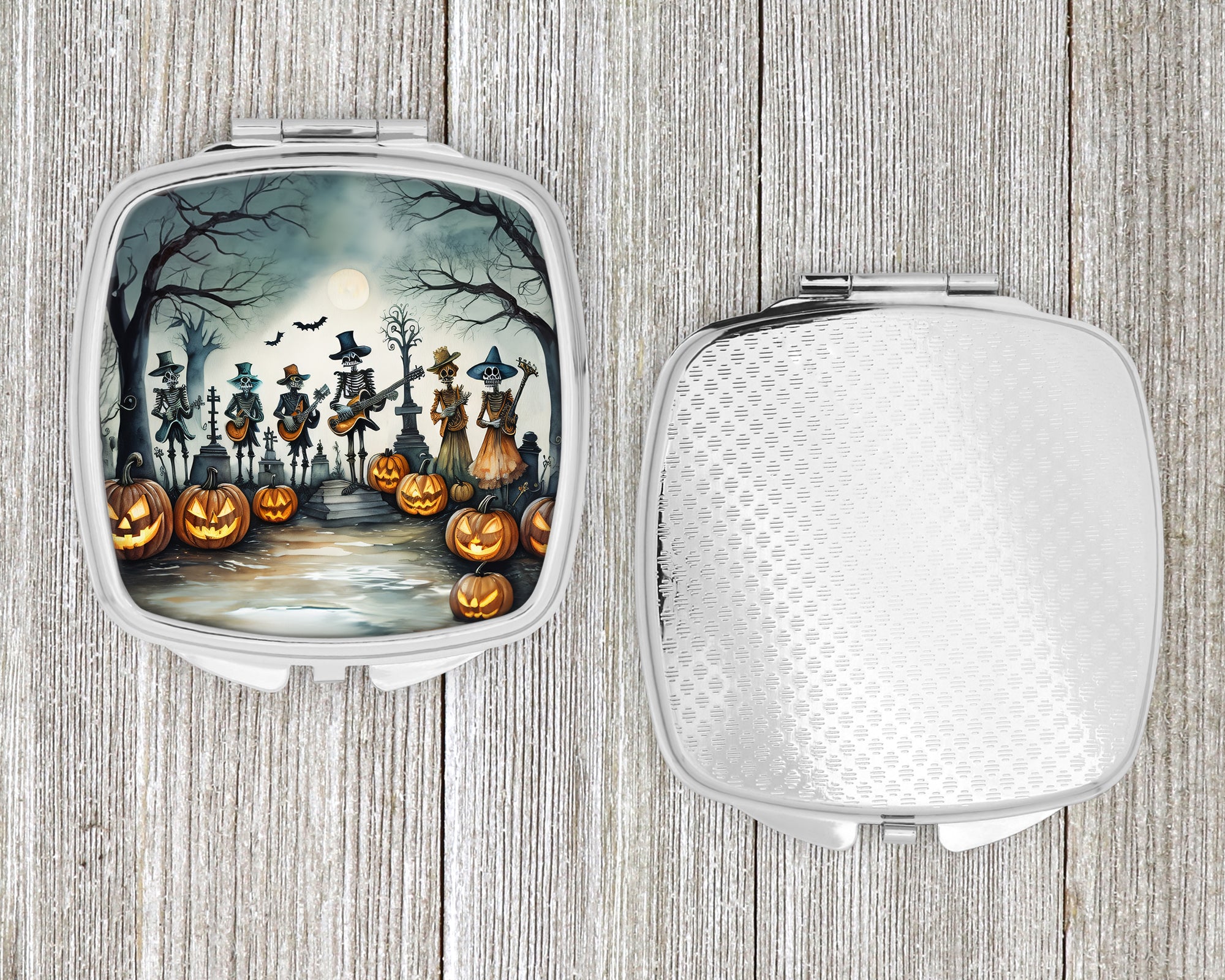 Mariachi Skeleton Band Spooky Halloween Compact Mirror