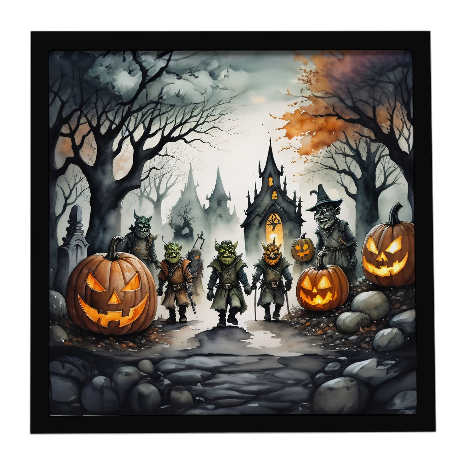 Caroline's Treasures Orcs Spooky Halloween Framed Metal Print