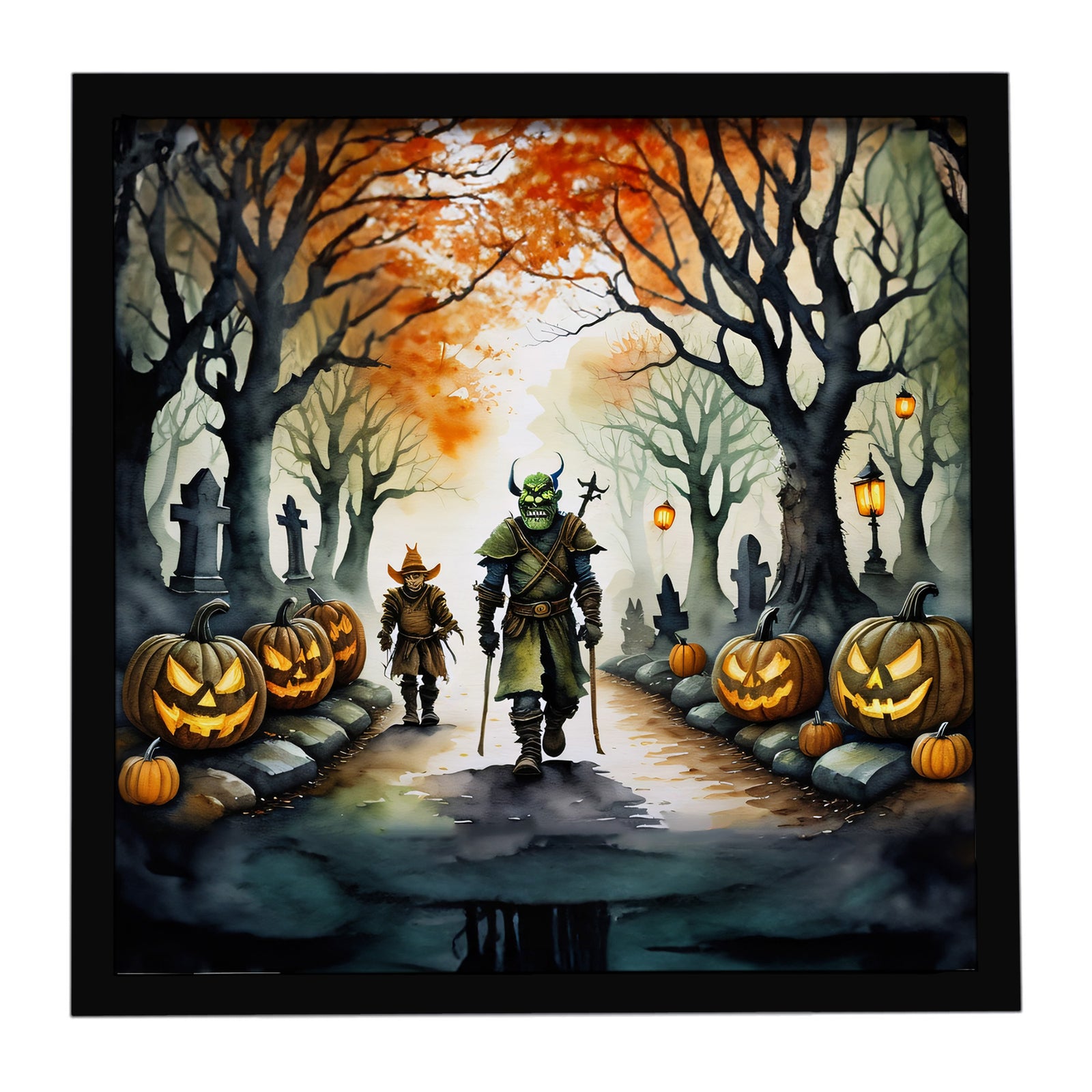 Caroline's Treasures Orcs Spooky Halloween Framed Metal Print