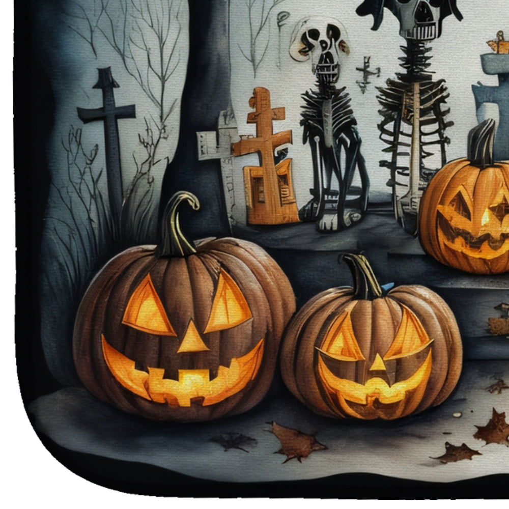 Caroline's Treasures Pet Cemetery Spooky Halloween Dish Drying Mat