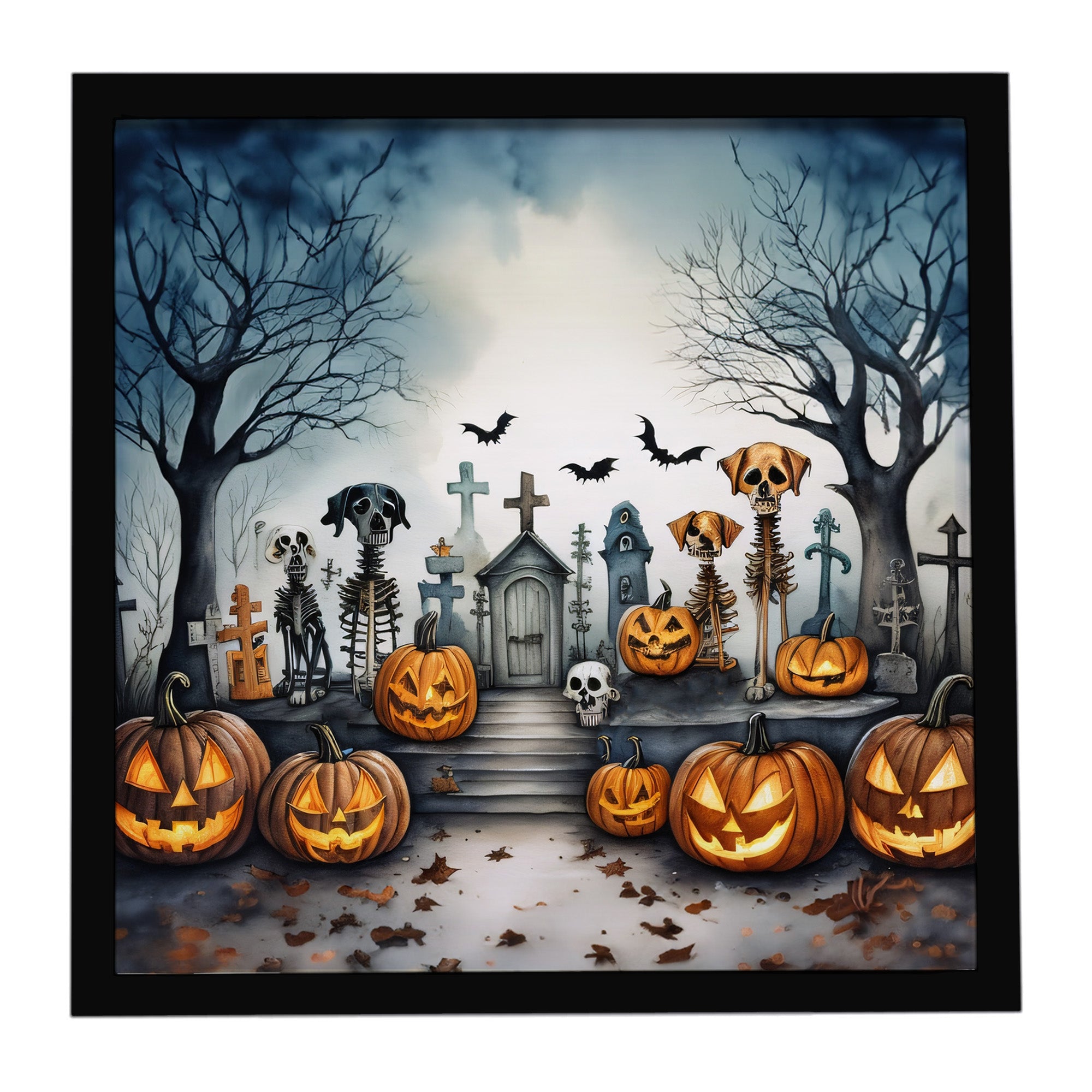 Caroline's Treasures Pet Cemetery Spooky Halloween Framed Metal Print