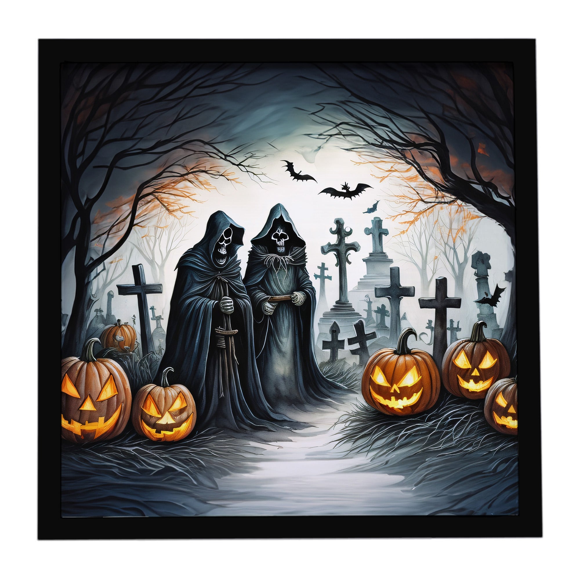 Caroline's Treasures The Grim Reaper Spooky Halloween Framed Metal Print