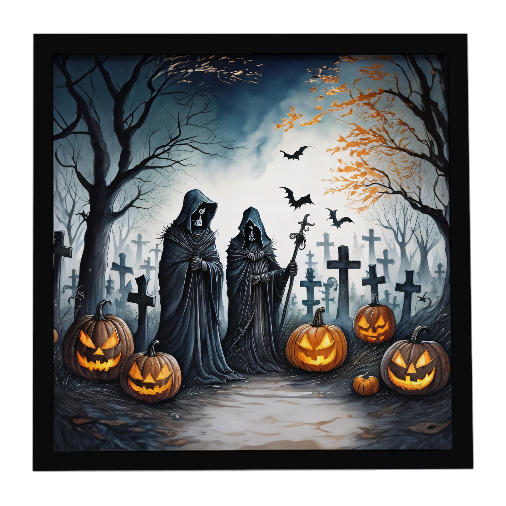 Caroline's Treasures The Grim Reaper Spooky Halloween Framed Metal Print