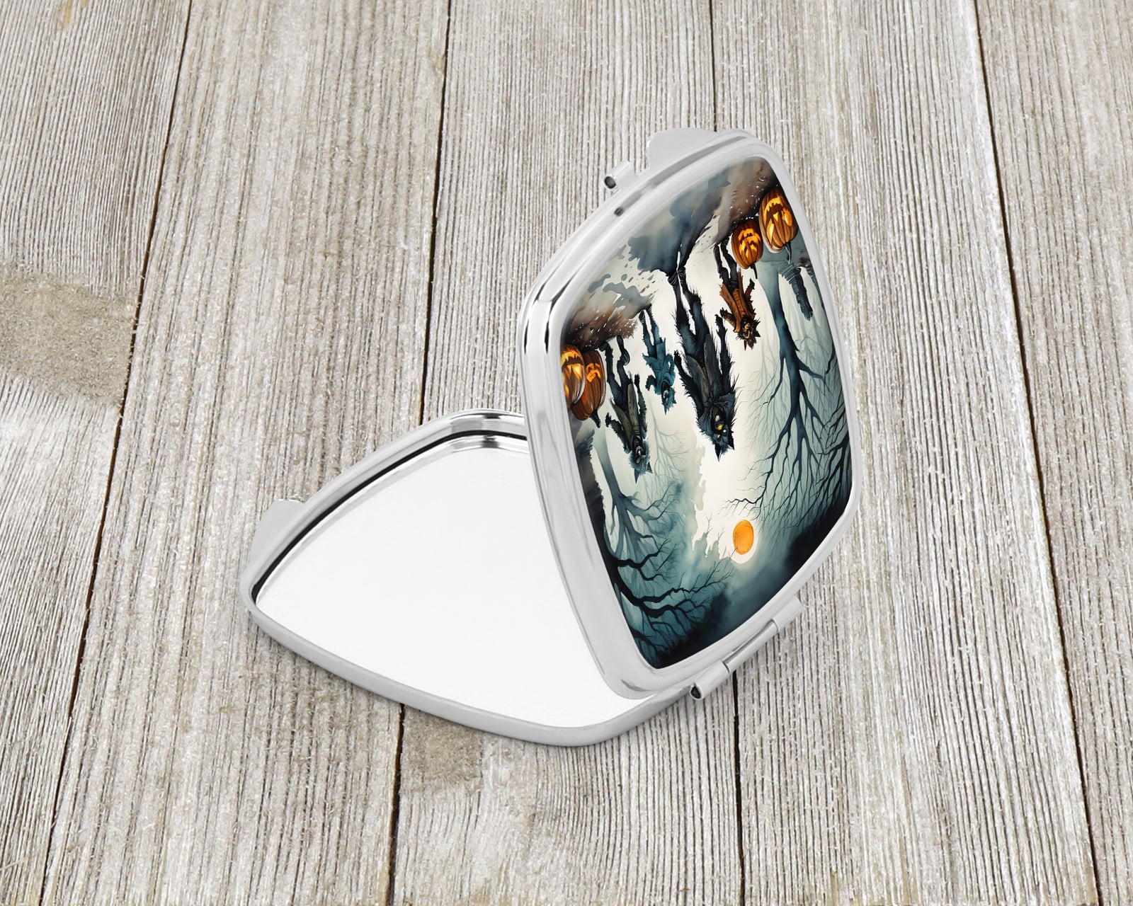 Caroline's Treasures Werewolves Spooky Halloween Compact Mirror – Stylish Purse Mirror with Artistic Covers