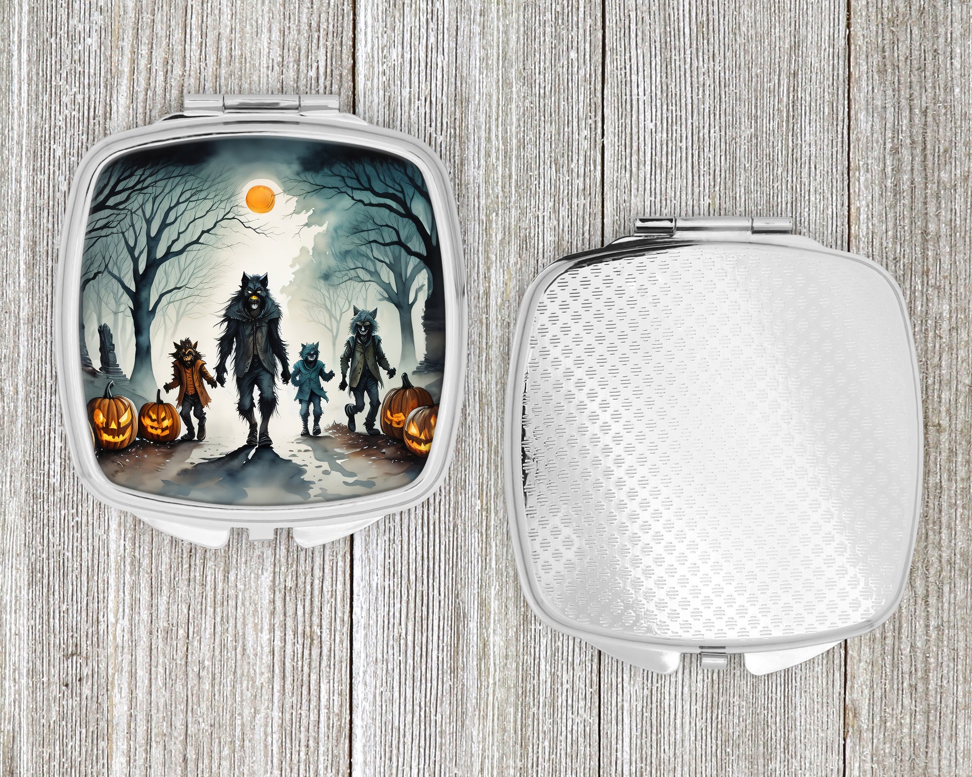 Werewolves Spooky Halloween Compact Mirror