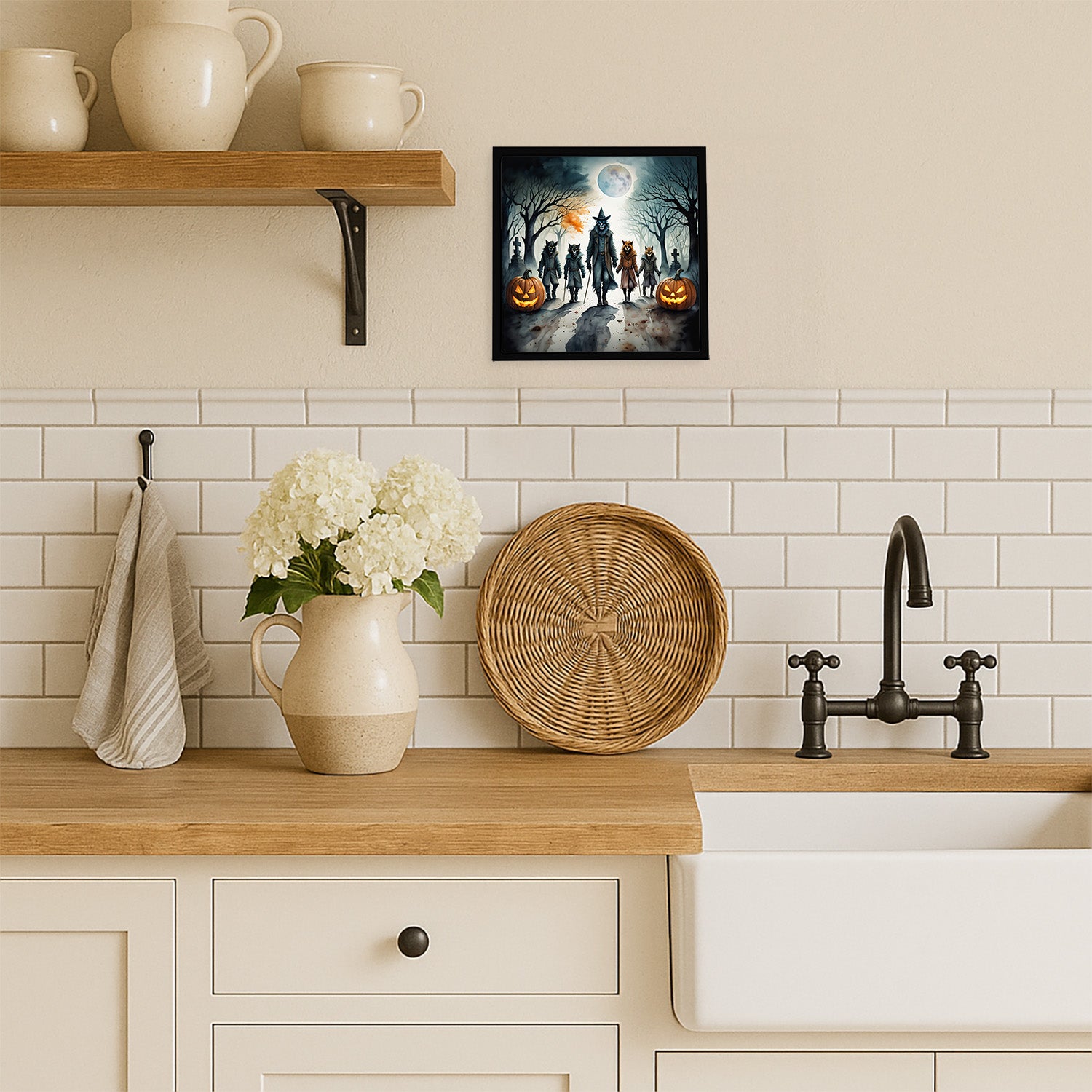 Caroline's Treasures Werewolves Spooky Halloween Framed Metal Print