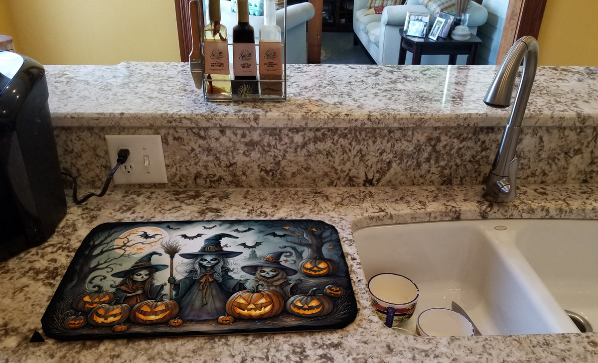Caroline's Treasures Witches Spooky Halloween Dish Drying Mat